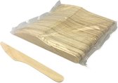 Pomebio Houten wegwerp bestek - Mes - 165mm - 100 stuks - houten bestek - hout - houten servies - houten mes - bestek set - besteksets - biologisch - afbreekbaar - bio - wooden cut