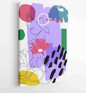 Canvas schilderij - Hand painted illustrations wall arts vector. Surface pattern design. 1 -    – 1843126807 - 50*40 Vertical