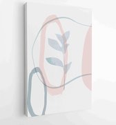 Canvas schilderij - Botanical wall art vector set. Foliage line art drawing with abstract shape 3 -    – 1912802971 - 40-30 Vertical