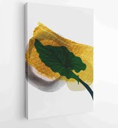 Canvas schilderij - Gold tropical wall arts vector. Botanical line art drawing with watercolor brush 2 -    – 1899820963 - 80*60 Vertical