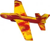 werpvliegtuig Stunt Glider 18 x 18 cm geel/rood