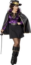 Wilbers & Wilbers - Musketier Kostuum - Mademoiselle Musketier Poitiers - Vrouw - paars,zwart - Maat 40 - Halloween - Verkleedkleding