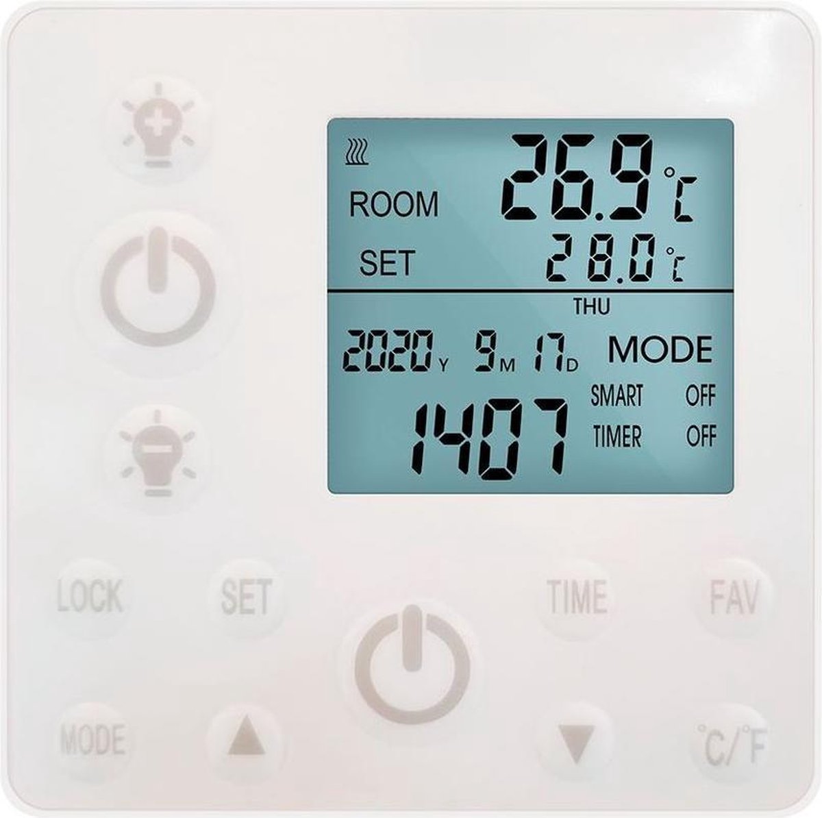 Byecold HHL 700 Watt Infrarood paneel met LED verlichting 108 x 63 cm - Infraroodpaneel / Infrarood Verwarming - Dimbaar en met thermostaat - Met Stekker – foto 8
