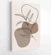 Canvas schilderij - Foliage line art drawing with abstract shape. Abstract Plant Art design for print, cover, wallpaper, Minimal and natural wall art. 3 -    – 1810924393 - 50*40 V