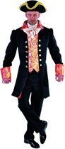 Magic By Freddy's - Middeleeuwen & Renaissance Kostuum - Markies Marcel Du Soleil Mantel En Vest - rood,zwart - Large - Carnavalskleding - Verkleedkleding