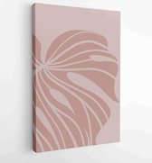 Canvas schilderij - Foliage line art drawing with abstract shape. Abstract Plant Art design for print, cover, wallpaper, Minimal and natural wall art. 4 -    – 1813295320 - 80*60 V