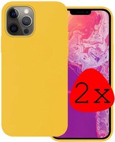 iPhone 13 Pro Hoesje Silicone Case - iPhone 13 Pro Case Geel Siliconen Hoes - iPhone 13 Pro Hoes Cover - Geel - 2 Stuks