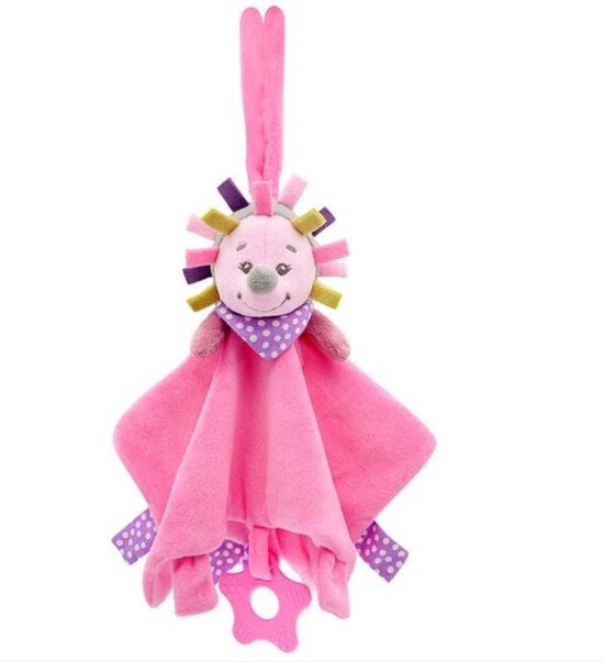 Foto: Littlecutiez knuffeldoek sparkel labeldoekje kraamcadeau knuffeldoekje baby roze egel