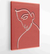 Canvas schilderij - Abstract face, beauty fashion portrait. illustration. watercolor painting -  Productnummer 1637444920 - 50*40 Vertical