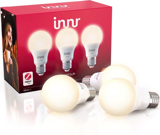 Ampoules intelligentes Innr E27, blanc chaud, compatibles avec Philips Hue* et Alexa (pont requis), gradable, lumière blanche chaude, 2700K, paquet de 3.