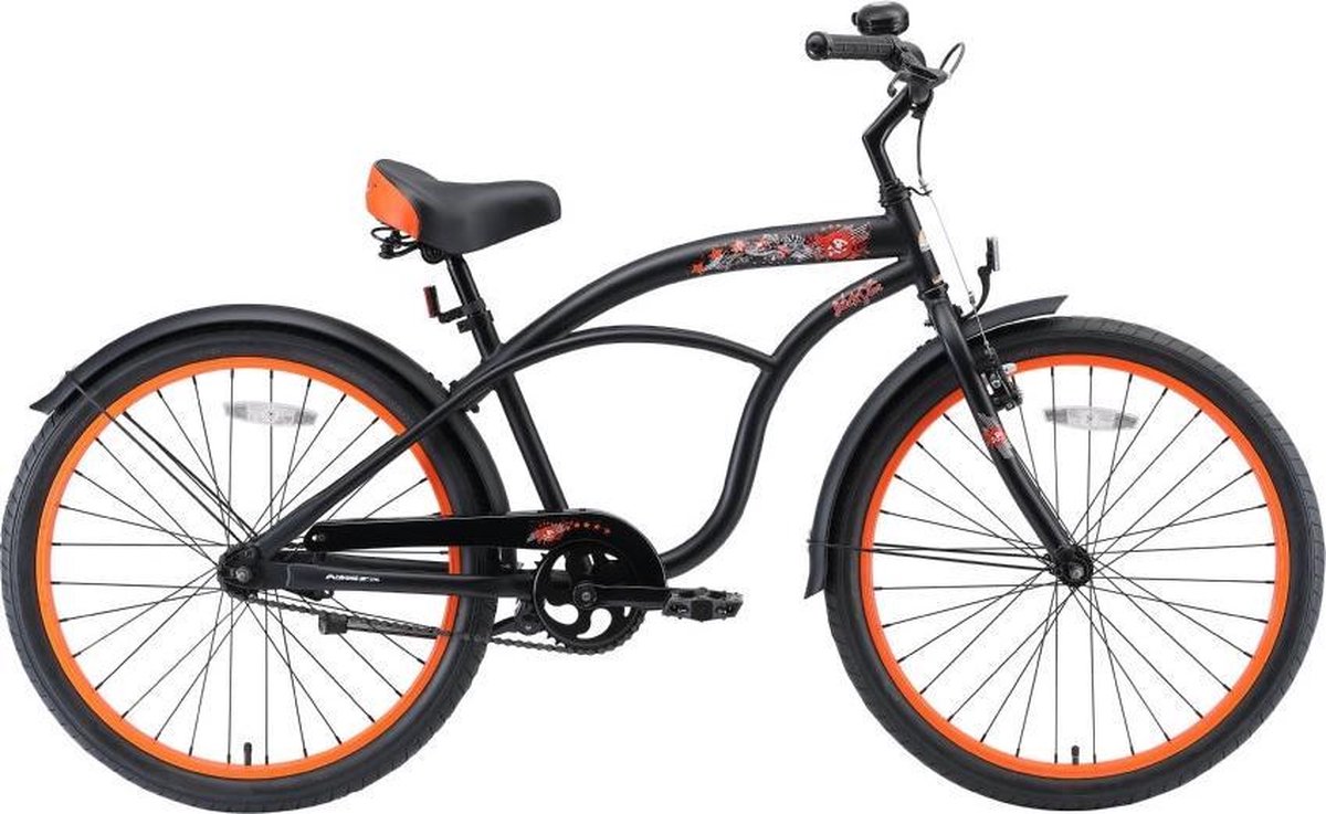 Bikestar 24 inch Cruiser kinderfiets, zwart