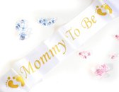 Babyshower Sjerp Mommy To Be - Babydouche Versiering voor zwangere Goud en Wit Speciaal voor Baby shower decoratie en Gender Reveal