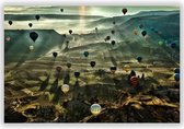 Wanddecoratie - Foto op Aluminium - Foto op Dibond -Aluminium Schilderij - Luchtballonnen boven Cappadocië 1 - Fons Kern - 120x80 cm