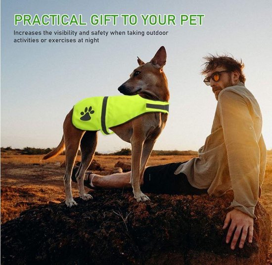 Reflecterend Veiligheidsvest Hond - Veiligheidshesje Honden Hondenvest - Geel - Maat XXL
