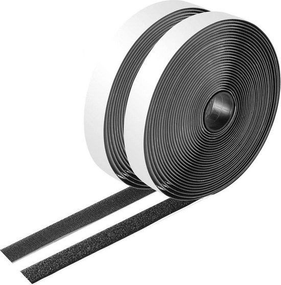 Simple Fix Klittenband - Klittenband Zelfklevend en Isolerend - Velcro - Dubbelzijdig Klittenband - Zwart - 10 Meter