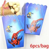 6 stuks popcorn doosjes Spiderman 13 x 9,5 x 6,2 cm