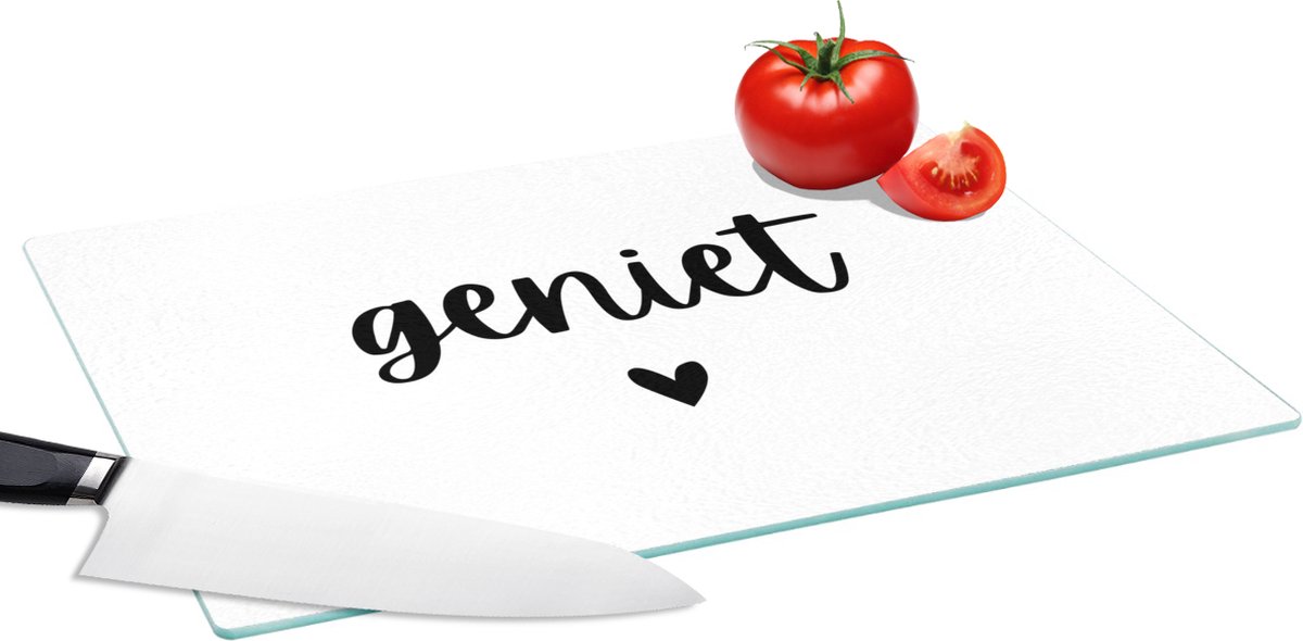 Glazen Snijplank - 39x28 - Geniet - Quotes - Spreuken - Snijplanken Glas