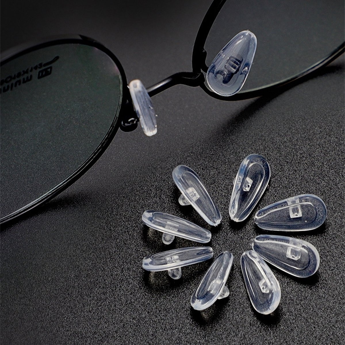 Neuspads bril 50 stuks - zonnebril - neusvleugels voor bril - neusvleugels - bril pads - siliconen - anti-slip - EXCLUSIEF SCHROEVEN - transparant