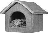 Kamyra® Katten en Honden Huisje – Kattenmand/Kattenbak – Huis voor Hond, Kat & andere Huisdieren – Grijs - 52x46x52