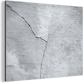 Décoration murale Métal - Aluminium Peinture Industrielle - Béton - Crack - Grijs - 160x120 cm - Dibond - Photo sur aluminium - Décoration murale industrielle - Pour le salon / chambre