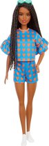 Barbie Fashionista Pop - Blauw topje met hartjes & broekje