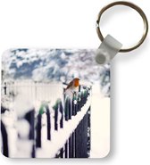 Sleutelhanger - Roodborstje - Winter - Sneeuw - Plastic - Rond - Uitdeelcadeautjes