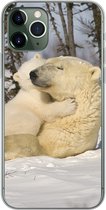 Geschikt voor iPhone 11 Pro hoesje - IJsbeer - Sneeuw - Den - Jong - Siliconen Telefoonhoesje
