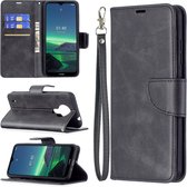 Nokia 1.4 Hoesje - MobyDefend Wallet Book Case Met Koord - Zwart - GSM Hoesje - Telefoonhoesje Geschikt Voor: Nokia 1.4