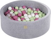 Ronde ballenbak VELVET 90x30 - Licht Grijs incl 200 ballen - Licht Roze, Licht Groen, Wit Pearl, Wit | Ballenbakje.nl