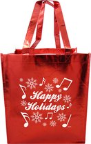 Kerst tas 'Happy Holidays', Rood