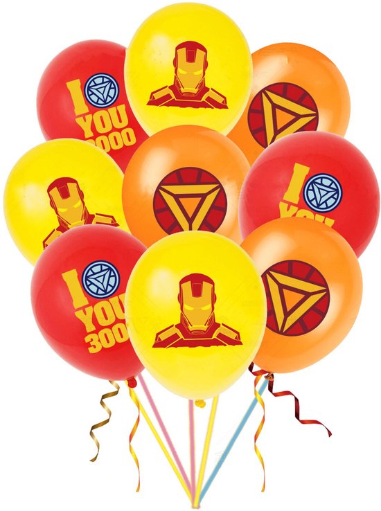 Iron Man Ballonnen - 12 Stuks - Marvel - Avengers - Marvel Avengers - Tony Stark - Helden - Superhelden - Super Heroes - Latex Ballonnen