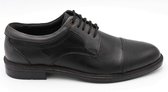 BALE| Heren Veterschoenen - Mannenschoen - Nette Casual schoenen - Echt leer 02 - Zwart 44