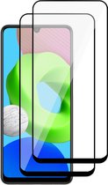 2x Full Screenprotector Glas geschikt voor Samsung Galaxy M22 - Beschermglas Screen Protector Glas