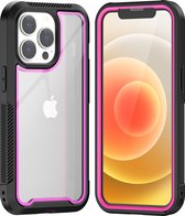 Apple iPhone 13 Pro Backcover - Zwart / Roze - Shockproof Armor - Hybrid - Drop Tested