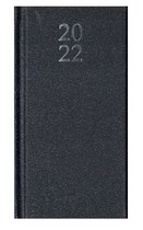 Pocket Agenda Glitter - 16x8,5cm - 2022 - Hard Cover - 1wk/2pag - Antraciet