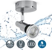 B.K.Licht - Wandspot Badkamer - badkamerlamp - wandlamp - plafondspots met 1 lichtpunt - draaibar - met GU10 fitting - spotjes - IP44 - incl. GU10 - 3.000K - 400Lm - 5W