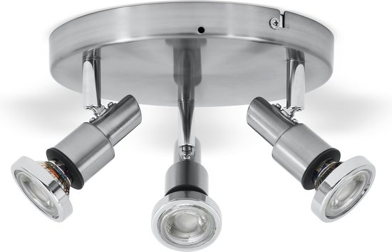 B.K.Licht - Plafonnier de salle de bain - spots plafond - 3 Lumières - chrome - GU10 - 5W - IP44
