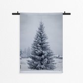 Wandkleed Kerstboom Natuur Wit 150x200 cm