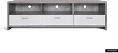 Rousseau- TV Meubel Tv-meubel Dixy met 3 lades - 180cm - Wit; Grijs; Betonlook