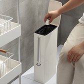 Arano® 3 In 1 WC Borstel Houder Multifunctioneel - Badkamer - Afval - Prullenbak - Smal - Afvalbak - Afvalzak - Organisator