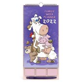 Ritstier familiekalender met sticky notes 2022 - groot formaat - maandkalender - voor maximaal 5 personen