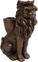Home&Deco Bougeoir lion bronze polystone-10,5x6,2x15cm-1 pièces