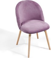 Miadomodo - Eetkamerstoelen - Velvet stoel - Beech Wood Legs - Backlest - Keukenstoel - Woonkamerstoel - Lila - 4 PCS