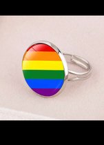 Akyol - Regenboog ring - Ring - verstelbare ring - pride ring - LGBT RING - RING PRIDE - Gay - lesbian - trans - cadeau - kado - geschenk - gift - verjaardag -  feestdag - verassin