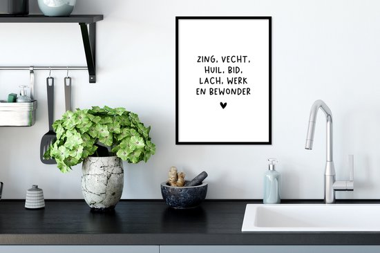 Affiche avec cadre Proverbe - Vie - Ramses Shaffy - 30x40 cm