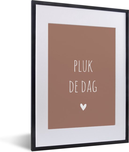 Affiche avec cadre Citation - Saisir le jour - Horace - 30x40 cm - Cadeau Saint Valentin