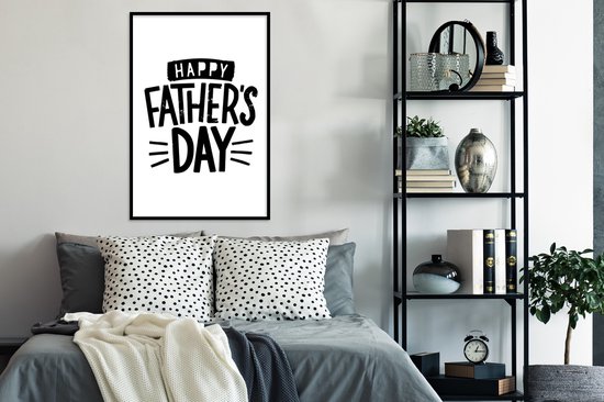Photo dans le cadre - Présent pour la Vaderdag - HEUREUX DES DAY - Cadre photo blanc 60x90 cm - affiche dans le cadre (Décoration murale salon / chambre à coucher)
