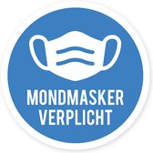 Corona Sticker – Mondmaskers - Nederlands – 10 stuks - 9 x 9 cm - Blauw met Wit - Houd afstand - Covid-19