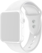 By Qubix Siliconen sportbandje - Wit - Dubbele druksluiting - Geschikt voor Apple Watch 42mm - 44mm - 45mm - Ultra - 49mm - Compatible Apple watch
