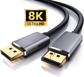 DisplayPort 1.4 kabel - Ultra high speed - 8K (60 Hz) - 4K (144/120/60 Hz) - Full HD 1080p - Ethernet - 3D - ARC - Male naar male - Geschikt voor TV - DVD - Laptop - PC - Beamer -